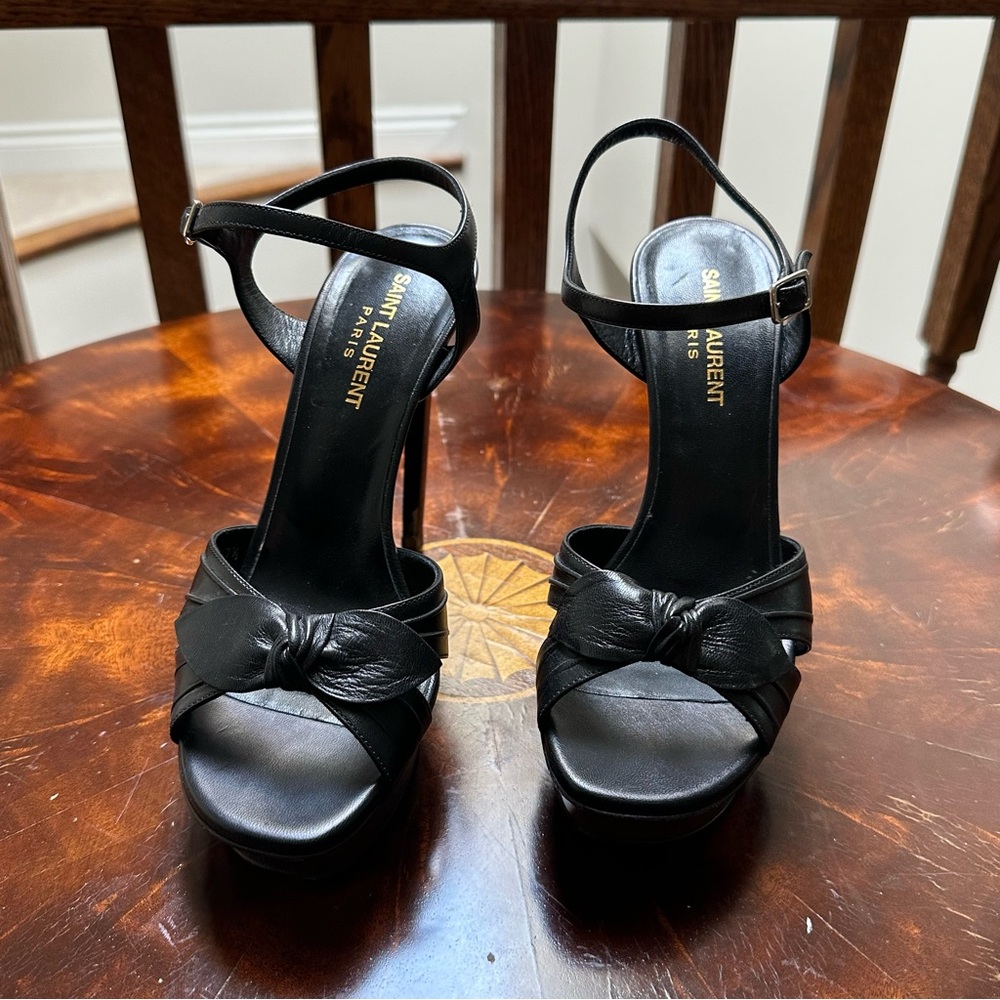Saint Laurent Black High Heel Sandals with Stiletto